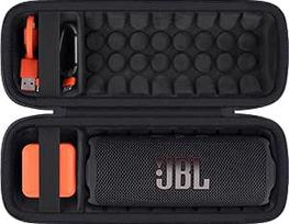 Khanka skirtas JBL Flip 7 / Flip 6 vandeniui atsparus nešiojamasis "Bluetooth" garsiakalbis Kietasis dėklas Kelionės laikymo krepšys Tik dėklas (juodas)