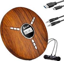 KLIM Discman nešiojamasis CD grotuvas su įmontuotu akumuliatoriumi - su KLIM Fusion ausinėmis Kompaktiškas mini nešiojamasis CD grotuvas, suderinamas su CDR, CDRW ir MP3 - medinis
