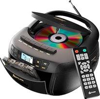 KLIM CD grotuvas su kasete, kasetinis grotuvas, kasetinis magnetofonas, radijo imtuvas su CD ir kasete, radijo ir USB grotuvas, "Bluetooth", AM/FM radijas, maitinamas iš tinklo ir akumuliatoriumi - juodas/auksinis