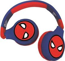 Lexibook - Spiderman 2-in-1 Bluetooth ausinės vaikams - stereofoninės belaidės laidinės, saugios vaikams, berniukams mergaitėms, sulankstomos, reguliuojamos, mėlynos raudonos/mėlynos spalvos, HPBT010SPLXB