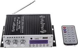 Mini "Bluetooth" Hi-Fi stereofoninis garso stiprintuvas Bass Booster MP4 12V palaikymas FM MP3 TF USB DVD, skirtas automobiliui, motociklui, juodos spalvos