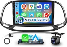 Podofo 2G+64G Autoradio für FIAT Doblo 2015-2019, 9 Zoll Touchscreen Android 13.0 Radio mit Kabellosem Carplay Android Auto DSP BT GPS Spiegel FM RDS USB Rückfahrkamera