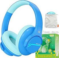 SL Nova1Lite aktyvaus triukšmo slopinimo "Bluetooth" ausinės vaikams, ANC režimas, 40 val. žaidimo trukmė, 74/85/94 dBA saugus garsumas, "Bluetooth 5.3", patogios belaidės vaikų ausinės kelionėms lėktuvu