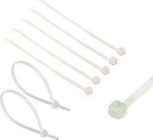 Wiederverwendbare weiße Kabelbinder, 370 mm x 4,8 mm, strapazierfähiges Nylon, lösbar, verstellbar, Kabelbinder, Kunststoffbinder für Zuhause, Büro, Garten, Garage, Werkstatt, Heimwerker, 50