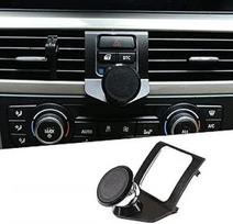YANER Aliuminio lydinio centrinės konsolės laikiklis mobiliajam telefonui, skirtas BMW 3 serijos E90 E92 2005-2012 m. automobilių aksesuarams 360 laipsnių pasukamas telefono laikiklis (juodas)