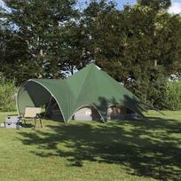 Teepee palapinė su stogu Žalia ir Pilka 600 x 600 x 347 cm