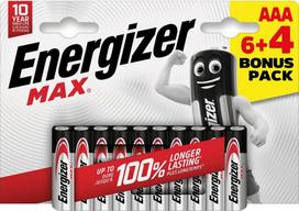 Energizer battery Max Alkaline AAA CHP10 6+4