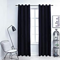 Naktinės užuolaidos 2vnt juodos spalvos 140x225cm aksomas