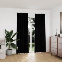 Naktinės užuolaidos 2 vnt juodos spalvos 140x225cm aksomas