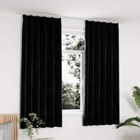 Naktinės užuolaidos 2 vnt juodos 140x175cm aksomas