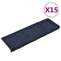 Laiptų kilimėliai lipnūs 15 vnt 65x21x4 cm mėlyni stačiakampiai