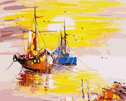 Tapymas pagal numerius 40x50 cm, Valtys saulėlydyje, Ideyka, KHO2762, Painting by numbers