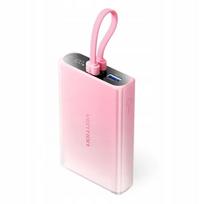 Vention 10000mAh nešiojamas akumuliatorius su LED ekranu, USB-C + Lightning + USB-A, 22.5W (rožinė)