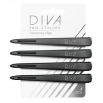 Diva Pro Styling Sectioning Clips segtukai Black, 4 vnt.
