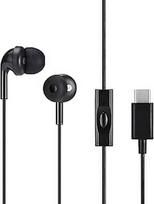 "Amazon Basics" laidinės ausinės su mikrofonu ir USB-C laidu, vieno dydžio, juodos spalvos