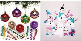 "Baker Ross" FC202 kalėdinių dekoracijų amatų rinkinys ir AT160 kalėdinių papuošalų rinkinys "Mix & Match Snowman" (6 dalys) Kalėdų eglutės dekoracijų amatų rinkinys vaikams, asorti
