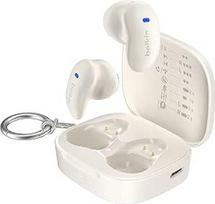 "Belkin SoundForm Anywhere" belaidės "Bluetooth" ausinės, triukšmą slopinančios ausinės, atsparios purslams, IPX4, pusiau vidinės ausinės, skirtos "iPhone", "iPad", planšetiniams kompiuteriams, nešiojamiesiems kompiuteriams, sportui, bėgimui - baltos spal