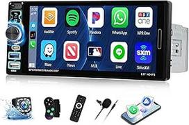 "Bluetooth" automobilinis radijas 1DIN, suderinamas su "CarPlay" ir "Android Car", 6,9 colių HD jutiklinis ekranas, "Mirror Link/FM/RDS" radijas/Bluetooth 5.2 laisvų rankų skambutis/Type C/Mikrofonas su atbuline eiga