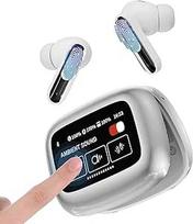 "Bluetooth" belaidės ausinės, "Bluetooth 5.4" sportinės ausinės, ausinės į ausis su automatiniu triukšmo mažinimu, atsparios vandeniui IP55, ilgai veikianti baterija, LED išmanusis jutiklinis ekranas, skirtos nešiojamajam kompiuteriui, planšetiniam kompiu