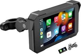 "CarPlay" ir "Android" automobilinis ekranas motociklui, GPS, navigacija, jutiklinis ekranas, atsparus vandeniui, IP67, "Bluetooth", "Siri"/"Google" asistentas, lengvas montavimas, nešiojamasis automobilinis radijo imtuvas motociklui