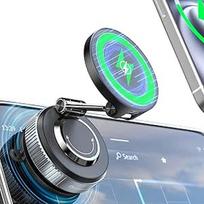 "CloudValley" 15W "MagSafe" mobiliojo telefono laikiklis automobilyje su įkrovimo funkcija "Upgrade Gel Suction Cup" - tinka šiurkštiems paviršiams, automobilių prietaisų skydeliams, priekiniams stiklams, 360° pasukamas, sulankstomas
