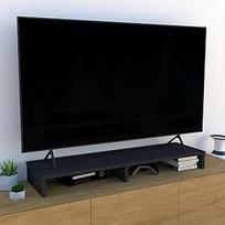 "Henor" medinis televizoriaus stovas TV ekrano laikiklis 115 x 35 x 12 cm, 90 kg keliamoji galia, grafito spalvos