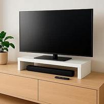 "Henor" medinis TV monitoriaus stovas 62 x 26,5 x 12 cm Atlaiko 50 kg baltos spalvos