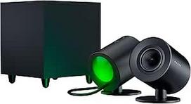 "Razer Nommo V2" pilno diapazono 2.1 žaidimų garsiakalbis kompiuteriui su laidiniu žemų dažnių garsiakalbiu (3 colių pilno diapazono garsiakalbis su aliuminio faziniais kištukais, THX erdvinis garsas), juodas