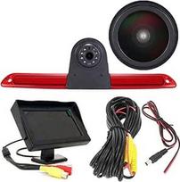 18 mm objektyvas Aukščiausios kokybės atbulinės eigos kamera + 4,3 colių TFT LCD ekranas Automobilio monitorius Stabdžių žibintas Automobilio stogo galinio vaizdo kamera, skirta furgono stogo kamerai Mercedes Benz Sprinter W906 / VW Crafter Caravelle 2007