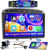 2 + 64G "Android 15 CarPlay" radijas "Peugeot 308/408" 2007-2013, 9 colių jutiklinis ekranas su belaidžiu "CarPlay" ir "Android Car", palaiko GPS navigacijos nuorodą "Bluetooth" veidrodis RDS AHD DSP