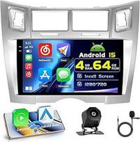 4+64G "Android" automobilinis radijas su ekranu, skirtas "Toyota Yaris/Vizi" 2005-2011 m., belaidis "Carplay", automobilinis radijas su navigacija, 9 colių ekranas, "Android Car/FM/RDS/Reversing Cam