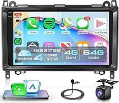 4G+64G belaidis "Carplay Android" automobilinis radijas, skirtas "Mercedes Benz" A/B klasės W169 W245 B200 W639 Vito Viano W906 Sprinter