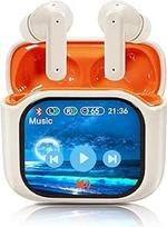 Ausinės į ausis, "Bluetooth" ausinės, ANC belaidės ausinės su jutikliniu ekranu, "Bluetooth 5.4", ANC triukšmo slopinimas, ausinės į ausis su ekranu, "Hi-Fi Stereo" ir jutikliniu valdymu (oranžinės spalvos)