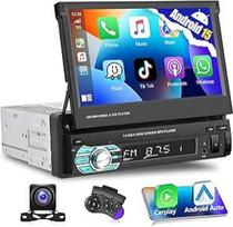 Automobilinis radijas 1DIN A-pple CarPlay radijas, 7 colių HD jutiklinis ekranas Bluetooth automobilinis radijas su Android Car, AUX, Mirror Link, nuotolinio valdymo pultelis, FM, AHD atbulinės eigos kamera