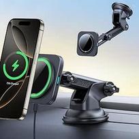 ESR Qi2 15W Magsafe automobilinis laikiklis su įkrovimo funkcija, prietaisų skydelio magnetinis belaidis įkroviklis, mobiliojo telefono laikiklis automobilyje iPhone Air/17/16/15/14/13/12, Google Pixel 10, Galaxy S25, greitas įkrovimas