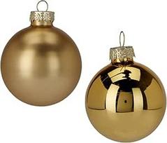 Well Home Set mit 16 Weihnachtskugeln, goldfarben, Ø5 cm, glänzend und matt