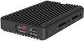 M.2 NVMe/SATA SSD Gehäuse mit Kartenleser 2x SD 4.0, Host USB 3.2 Gen 2 Type-C+A 10Gbit/s (IB-CR602M-C31)