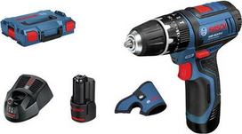 Bosch GSB 12V-15 Professional - Bohrhammer/Treiber - schnurlos - 2 Geschwindigkeiten - Bohrfutterschlüssel 10 mm - 30 N·m - 2 Akkus - 12 V (06019B690G)