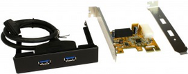 Exsys EX-11099- 2 - USB-Adapter - PCIe USB3.0 - für 8,90cm (3.5) Front-Einbau (EX-11099-2)