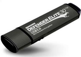 Kanguru Encrypted Defender Elite30 - USB-Flash-Laufwerk - verschlüsselt - 128GB - USB 3.2 Gen 1 - Schwarz - TAA-konform (KDFE30-128G)