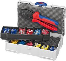 Knipex 97 90 21 Crimpzange Isolierte Kabelschuhe, Isolierte Steckverbinder, Isolierte Stoßverbinder 0.5 bis 6 mm² Inkl. Crimpsortiment mit Koffer