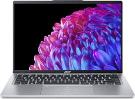 Acer Swift Go 14 SFG14-73 - 180°-Scharnierdesign - Intel Core Ultra 7 155H / 1.4 GHz - Evo - Win 11 Home - Intel Arc Graphics - 16GB RAM - 1.024 TB SSD NVMe - 35.6 cm (14) OLED 2880 x 1800 (WQXGA+) @ 90 Hz - Wi-Fi 6E, Bluetooth - Reines Silber - kbd: De (NX.KSGEG.00L)