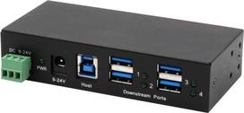 EXSYS EX-11244HMS Schnittstellen-Hub USB 3.2 Gen 1 (3.1 Gen 1) Type-B 5000Mbit/s Schwarz (EX-11244HMS)