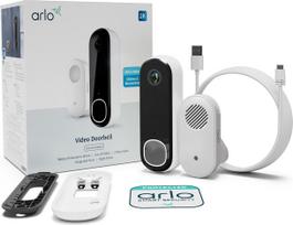 Arlo Video Doorbell 2K (2nd Generation) - Smarte Türklingel mit Glocke - mit Kamera - kabellos - Wi-Fi - 2,4 Ghz (AVDK4001-100PES)