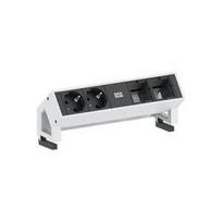 Bachmann DESK 2 - Steckdosenleiste - Eingabe, Eingang GST18 - Ausgangsanschlüsse: 2 - 20cm Schnur - Schwarz, Silber (902.411)