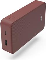 Hama Colour 20 - Powerbank - 20000 mAh - 74 Wh - 3 A - Fast Charge - 2 Ausgabeanschlussstellen (USB, 24 pin USB-C) - auf Kabel: USB-C - Rot (00201717)