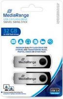 MediaRange MR911-2 - USB-Flash-Laufwerk - 32GB - USB2.0 - Schwarz, Silber (MR911-2)