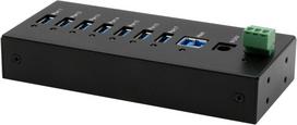 EXSYS GmbH 7-Port USB 3.2 Gen 1 Metall HUB, DIN-Rail, 15KV ESD Schutz (Tiveco) (EX-11247HMS)