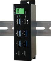 Exsys EX-1196HMS - Hub - 5 x USB 3,1 Gen 1 + 2 x USB-C - an DIN-Schiene montierbar - Gleichstrom (EX-1196HMS)
