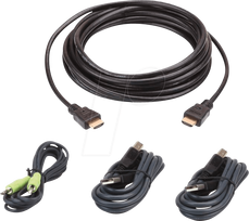 Aten 3 M USB HDMI Secure KVM Kabel-Set - 3 m - HDMI - Schwarz - USB A - HDMI - 3.5 mm - USB B - HDMI - 3.5 mm - Männlich (2L-7D03UHX4)